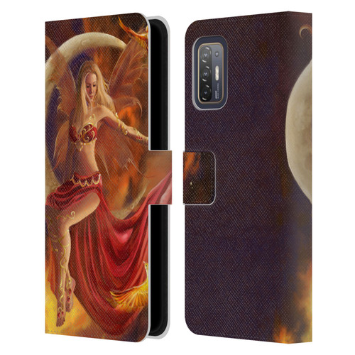 Nene Thomas Crescents Fire Fairy On Moon Phoenix Leather Book Wallet Case Cover For HTC Desire 21 Pro 5G