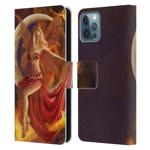 Nene Thomas Crescents Fire Fairy On Moon Phoenix Leather Book Wallet Case Cover For Apple iPhone 12 / iPhone 12 Pro