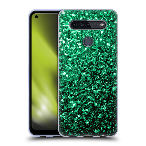 PLdesign Glitter Sparkles Emerald Green Soft Gel Case for LG K51S