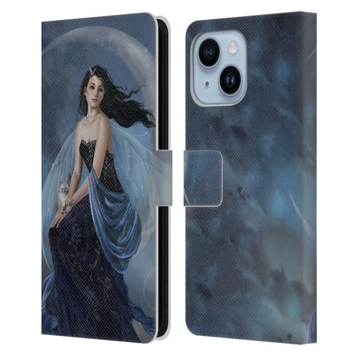Nene Thomas Crescents Moon Indigo Fairy Leather Book Wallet Case Cover For Apple iPhone 14 Plus