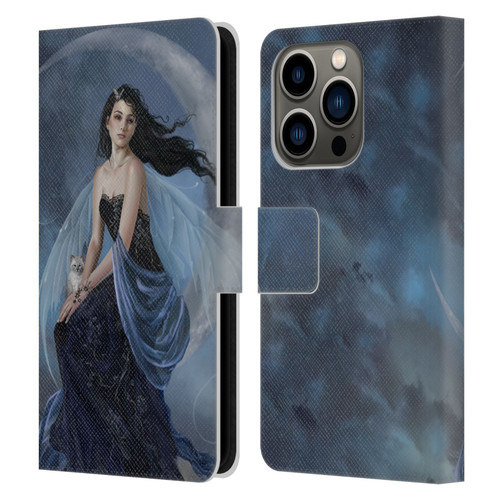 Nene Thomas Crescents Moon Indigo Fairy Leather Book Wallet Case Cover For Apple iPhone 14 Pro