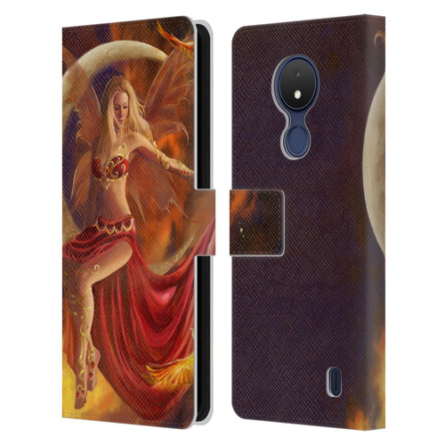 Nene Thomas Crescents Fire Fairy On Moon Phoenix Leather Book Wallet Case Cover For Nokia C21