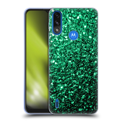 PLdesign Glitter Sparkles Emerald Green Soft Gel Case for Motorola Moto E7 Power / Moto E7i Power