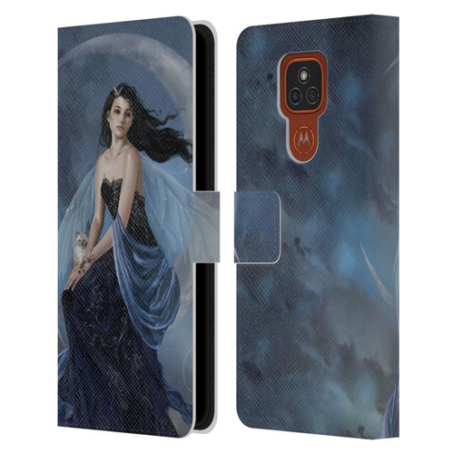 Nene Thomas Crescents Moon Indigo Fairy Leather Book Wallet Case Cover For Motorola Moto E7 Plus
