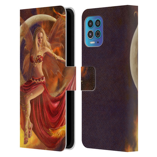 Nene Thomas Crescents Fire Fairy On Moon Phoenix Leather Book Wallet Case Cover For Motorola Moto G100