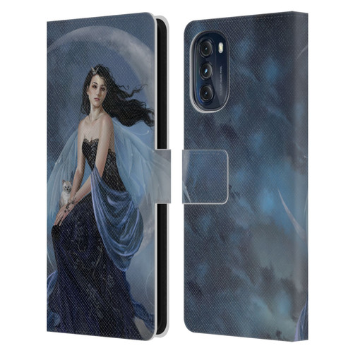 Nene Thomas Crescents Moon Indigo Fairy Leather Book Wallet Case Cover For Motorola Moto G (2022)