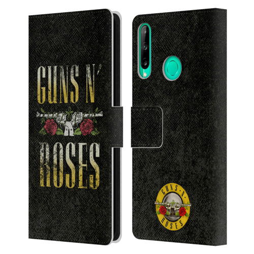 Guns N' Roses Key Art Text Logo Pistol Leather Book Wallet Case Cover For Huawei P40 lite E