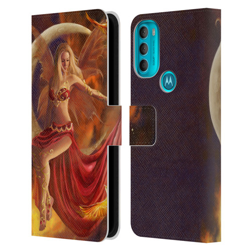 Nene Thomas Crescents Fire Fairy On Moon Phoenix Leather Book Wallet Case Cover For Motorola Moto G71 5G
