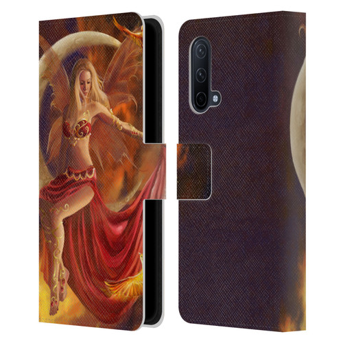 Nene Thomas Crescents Fire Fairy On Moon Phoenix Leather Book Wallet Case Cover For OnePlus Nord CE 5G