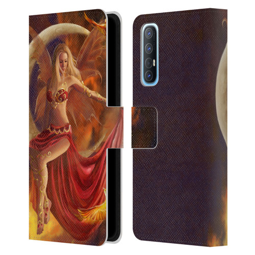 Nene Thomas Crescents Fire Fairy On Moon Phoenix Leather Book Wallet Case Cover For OPPO Find X2 Neo 5G