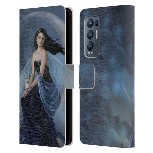 Nene Thomas Crescents Moon Indigo Fairy Leather Book Wallet Case Cover For OPPO Find X3 Neo / Reno5 Pro+ 5G