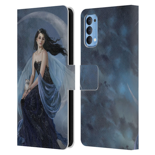 Nene Thomas Crescents Moon Indigo Fairy Leather Book Wallet Case Cover For OPPO Reno 4 5G