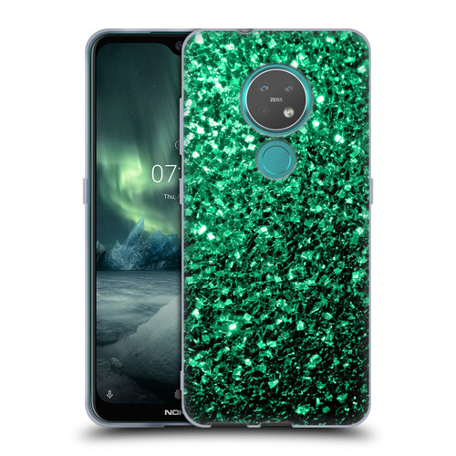 PLdesign Glitter Sparkles Emerald Green Soft Gel Case for Nokia 6.2 / 7.2