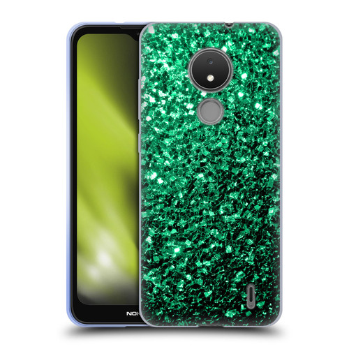 PLdesign Glitter Sparkles Emerald Green Soft Gel Case for Nokia C21