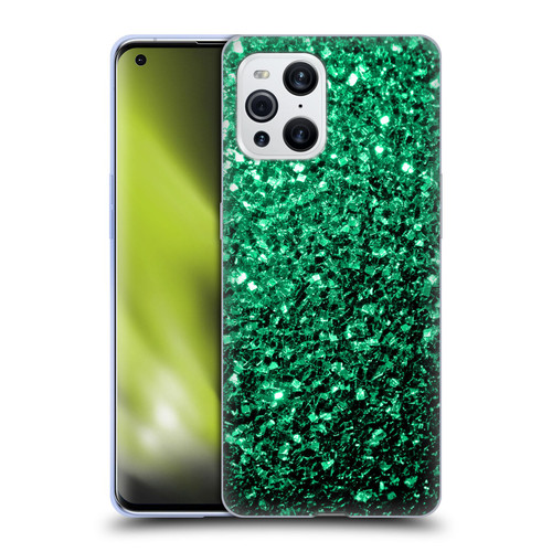 PLdesign Glitter Sparkles Emerald Green Soft Gel Case for OPPO Find X3 / Pro