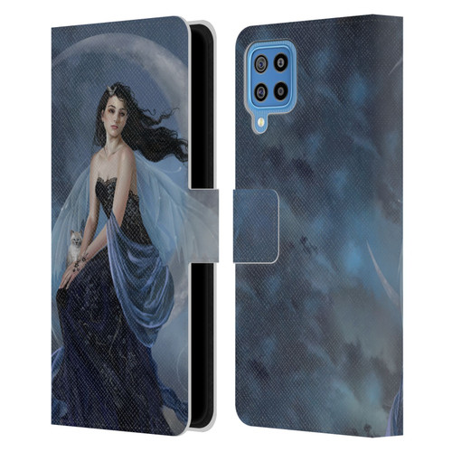 Nene Thomas Crescents Moon Indigo Fairy Leather Book Wallet Case Cover For Samsung Galaxy F22 (2021)