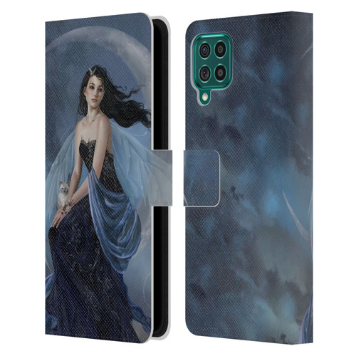 Nene Thomas Crescents Moon Indigo Fairy Leather Book Wallet Case Cover For Samsung Galaxy F62 (2021)