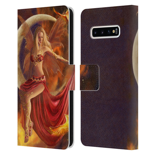 Nene Thomas Crescents Fire Fairy On Moon Phoenix Leather Book Wallet Case Cover For Samsung Galaxy S10+ / S10 Plus