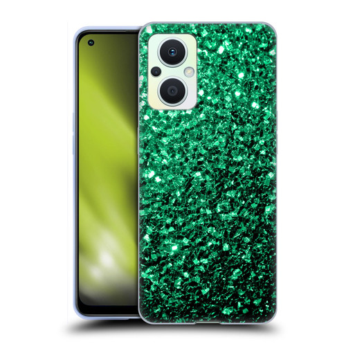 PLdesign Glitter Sparkles Emerald Green Soft Gel Case for OPPO Reno8 Lite
