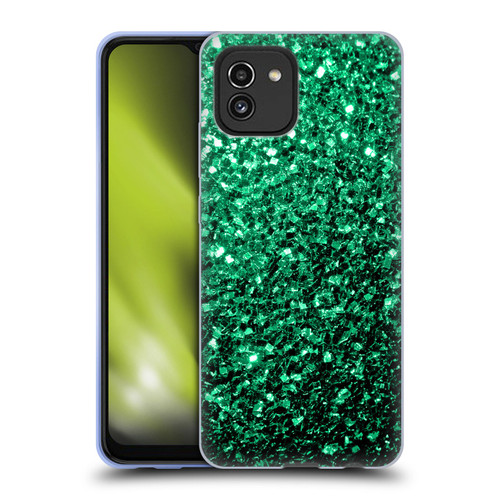 PLdesign Glitter Sparkles Emerald Green Soft Gel Case for Samsung Galaxy A03 (2021)