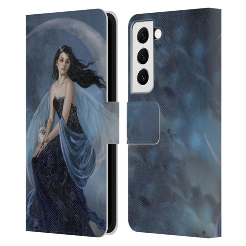 Nene Thomas Crescents Moon Indigo Fairy Leather Book Wallet Case Cover For Samsung Galaxy S22 5G