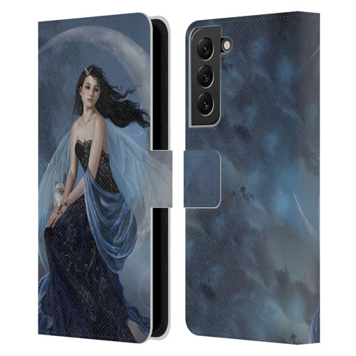 Nene Thomas Crescents Moon Indigo Fairy Leather Book Wallet Case Cover For Samsung Galaxy S22+ 5G
