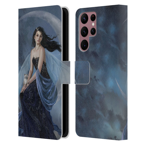 Nene Thomas Crescents Moon Indigo Fairy Leather Book Wallet Case Cover For Samsung Galaxy S22 Ultra 5G