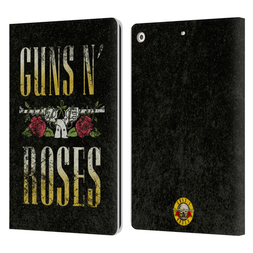 Guns N' Roses Key Art Text Logo Pistol Leather Book Wallet Case Cover For Apple iPad 10.2 2019/2020/2021
