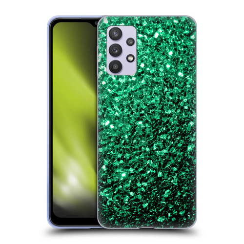 PLdesign Glitter Sparkles Emerald Green Soft Gel Case for Samsung Galaxy A32 5G / M32 5G (2021)