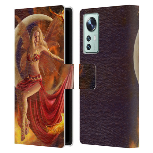 Nene Thomas Crescents Fire Fairy On Moon Phoenix Leather Book Wallet Case Cover For Xiaomi 12