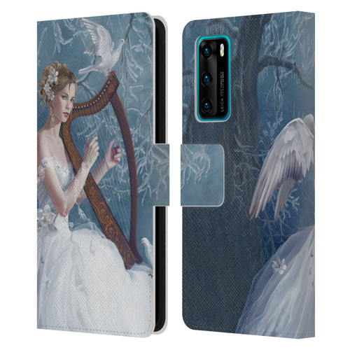 Nene Thomas Deep Forest Chorus Angel Harp And Dove Leather Book Wallet Case Cover For Huawei P40 5G