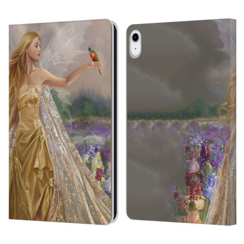 Nene Thomas Deep Forest Gold Angel Fairy With Bird Leather Book Wallet Case Cover For Apple iPad 10.9 (2022)
