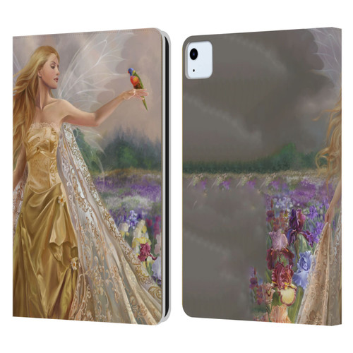 Nene Thomas Deep Forest Gold Angel Fairy With Bird Leather Book Wallet Case Cover For Apple iPad Air 2020 / 2022