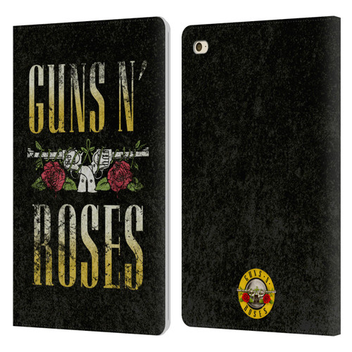 Guns N' Roses Key Art Text Logo Pistol Leather Book Wallet Case Cover For Apple iPad mini 4