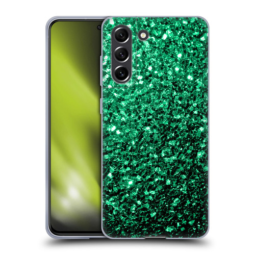 PLdesign Glitter Sparkles Emerald Green Soft Gel Case for Samsung Galaxy S21 FE 5G