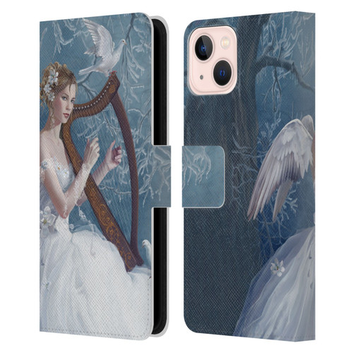 Nene Thomas Deep Forest Chorus Angel Harp And Dove Leather Book Wallet Case Cover For Apple iPhone 13