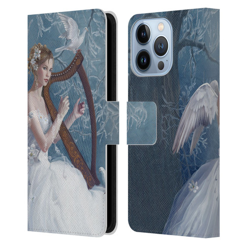 Nene Thomas Deep Forest Chorus Angel Harp And Dove Leather Book Wallet Case Cover For Apple iPhone 13 Pro