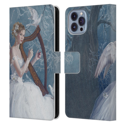 Nene Thomas Deep Forest Chorus Angel Harp And Dove Leather Book Wallet Case Cover For Apple iPhone 14