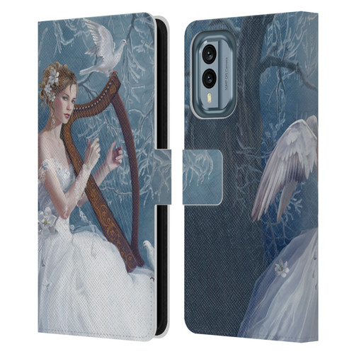 Nene Thomas Deep Forest Chorus Angel Harp And Dove Leather Book Wallet Case Cover For Nokia X30