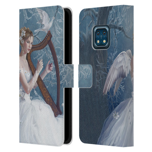 Nene Thomas Deep Forest Chorus Angel Harp And Dove Leather Book Wallet Case Cover For Nokia XR20