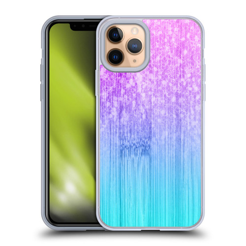 PLdesign Sparkly Bamboo Blue Pink Soft Gel Case for Apple iPhone 11 Pro
