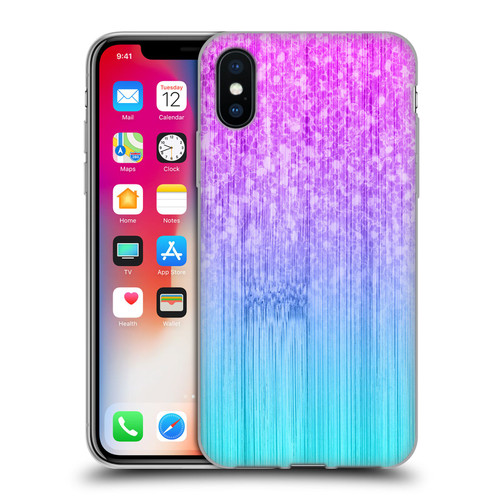 PLdesign Sparkly Bamboo Blue Pink Soft Gel Case for Apple iPhone X / iPhone XS