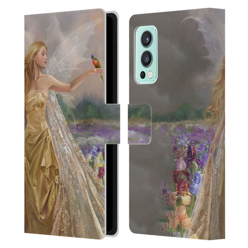 Nene Thomas Deep Forest Gold Angel Fairy With Bird Leather Book Wallet Case Cover For OnePlus Nord 2 5G