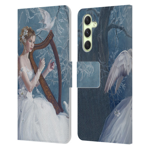 Nene Thomas Deep Forest Chorus Angel Harp And Dove Leather Book Wallet Case Cover For Samsung Galaxy A54 5G