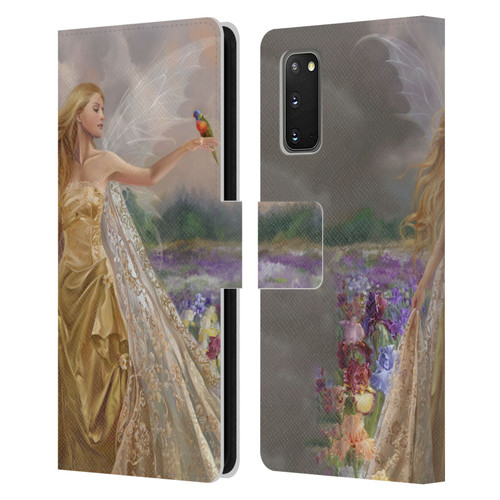 Nene Thomas Deep Forest Gold Angel Fairy With Bird Leather Book Wallet Case Cover For Samsung Galaxy S20 / S20 5G