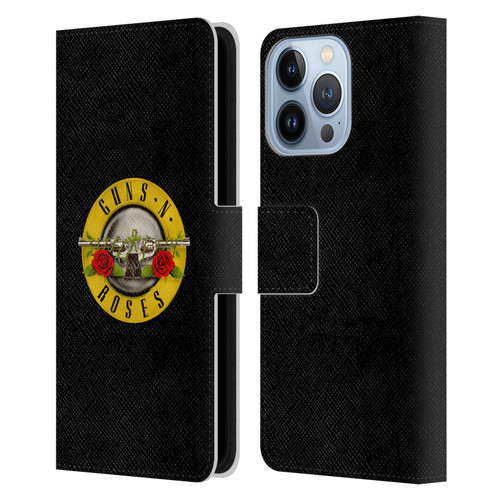 Guns N' Roses Key Art Bullet Logo Leather Book Wallet Case Cover For Apple iPhone 13 Pro