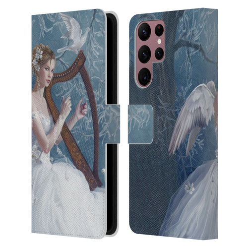 Nene Thomas Deep Forest Chorus Angel Harp And Dove Leather Book Wallet Case Cover For Samsung Galaxy S22 Ultra 5G
