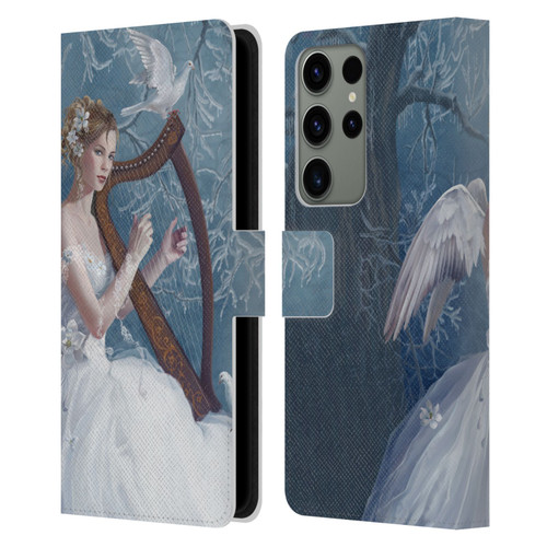 Nene Thomas Deep Forest Chorus Angel Harp And Dove Leather Book Wallet Case Cover For Samsung Galaxy S23 Ultra 5G