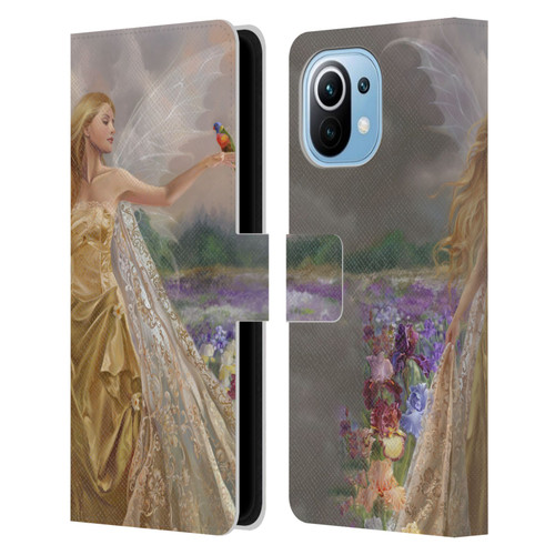 Nene Thomas Deep Forest Gold Angel Fairy With Bird Leather Book Wallet Case Cover For Xiaomi Mi 11