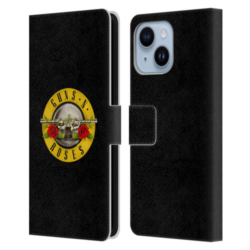 Guns N' Roses Key Art Bullet Logo Leather Book Wallet Case Cover For Apple iPhone 14 Plus